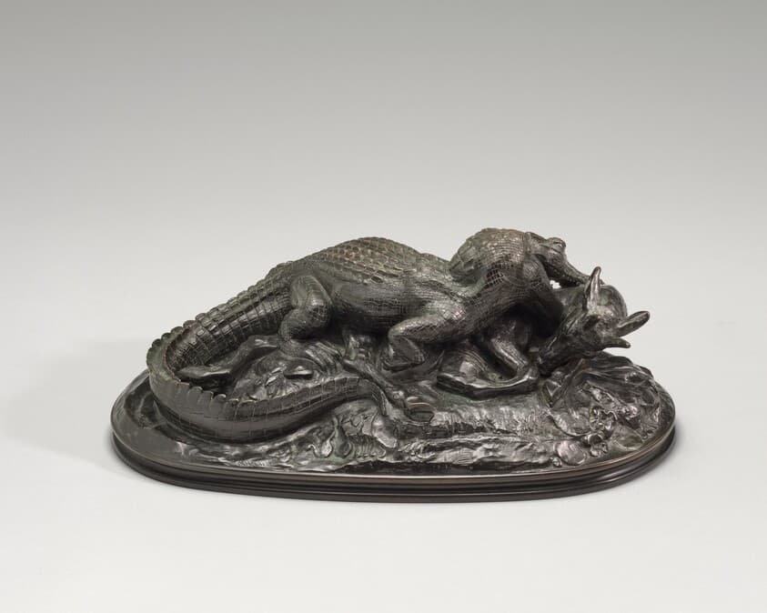 Crocodile Devouring an Antelope — Antoine-Louis Barye