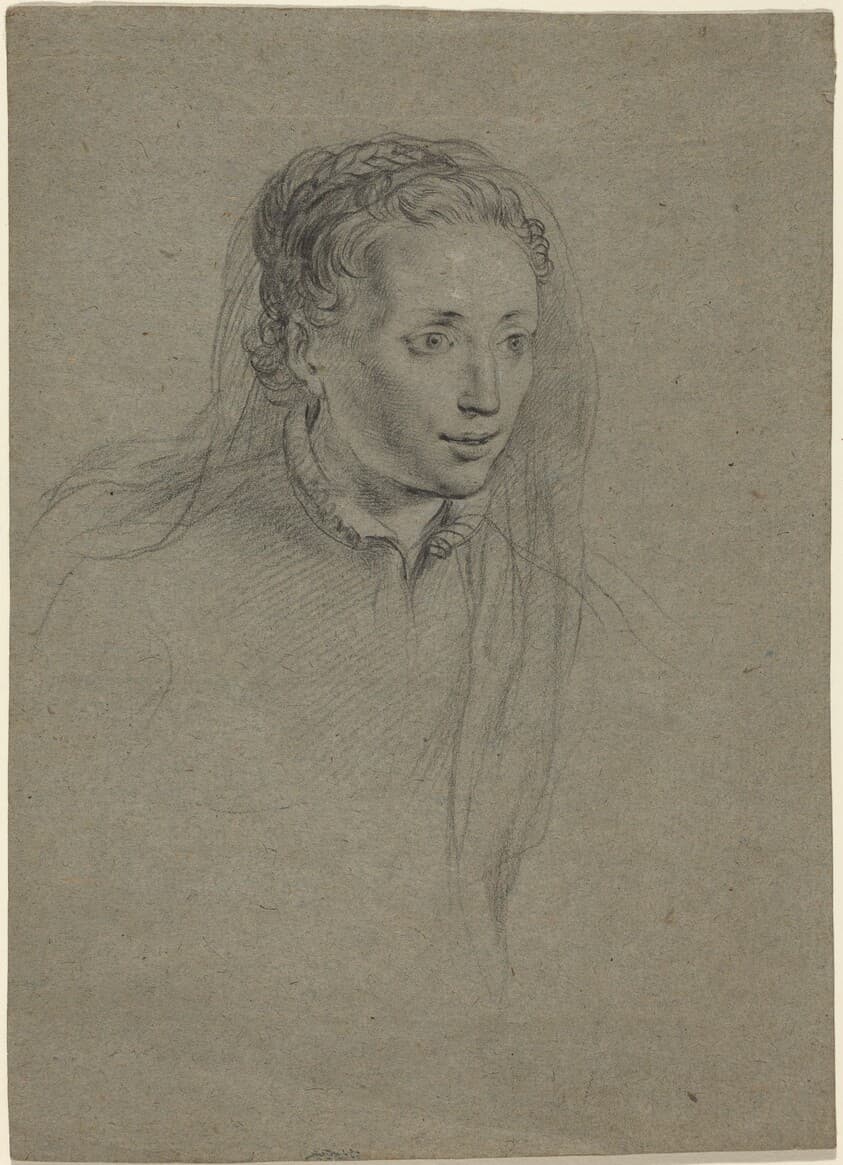 Young Woman with Braided Hair and a Veil — Ottavio Leoni