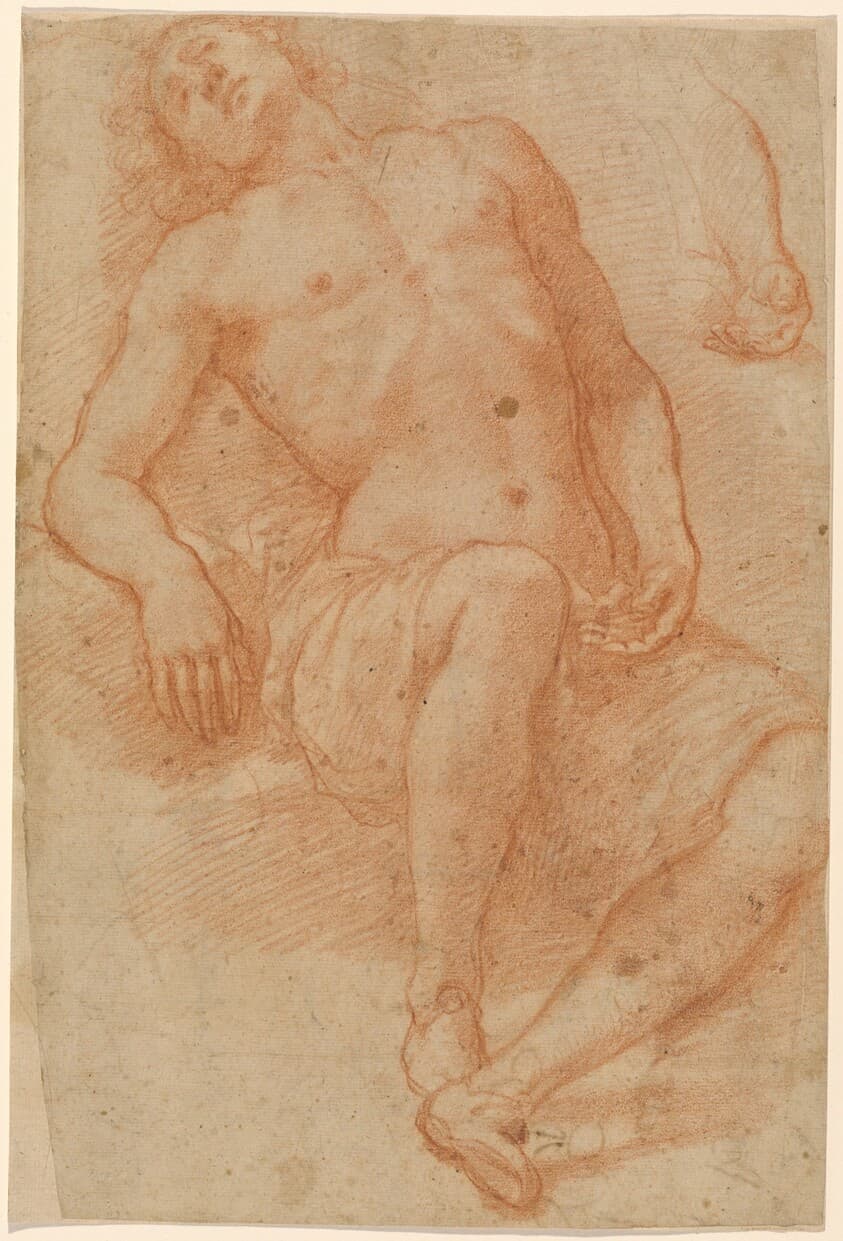 A Male Nude, Half Reclining — Matteo Rosselli