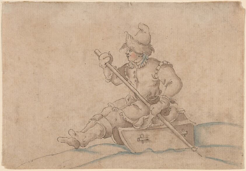 A Boy on a Sled — Jost Amman