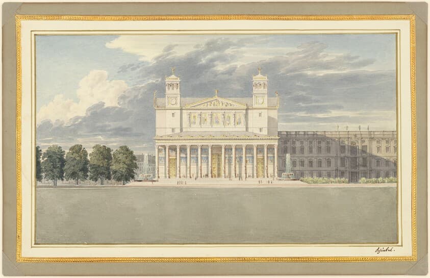 The Façade and Suroundings of a Cathedral for Berlin — Karl Friedrich Schinkel