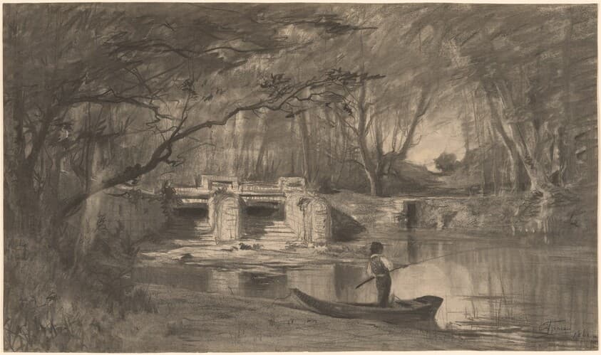 Wooded Pond by the Ancient Sluice of Levaux near Vienne — Adolphe Appian