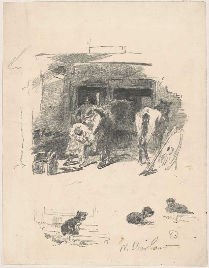 Men Shoeing a Horse — Walter Shirlaw