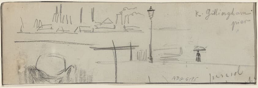 Gillingham Pier, London [verso] — Félix-Hilaire Buhot