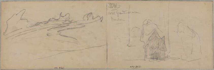 Studies of Clouds and an Old Woman — Félix-Hilaire Buhot