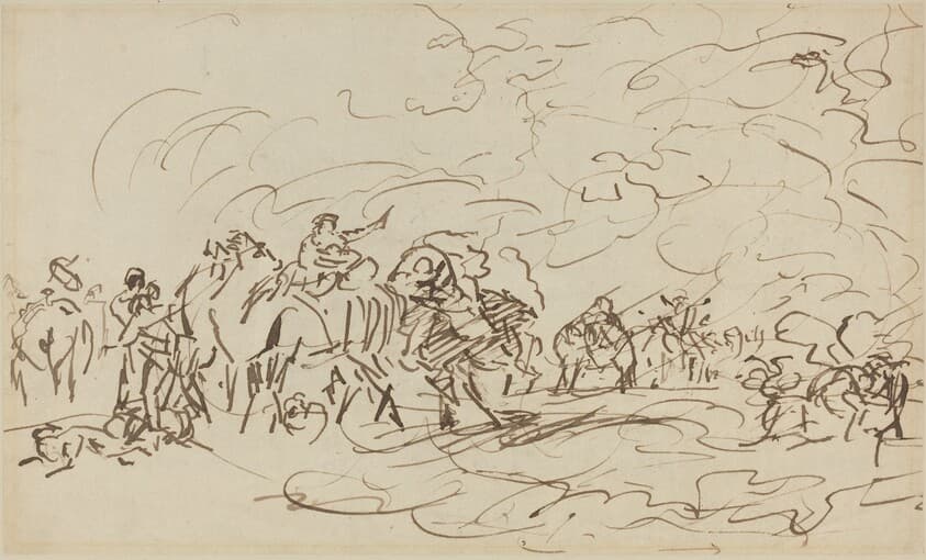 Sandstorm in the Desert Overtaking a Caravan — Johann Zoffany