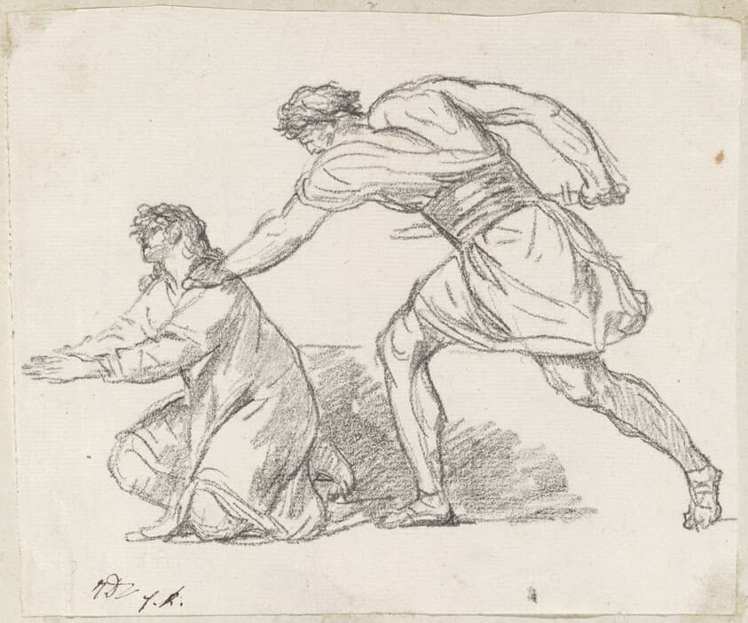Warrior Seizing a Kneeling Figure — Jacques-Louis David