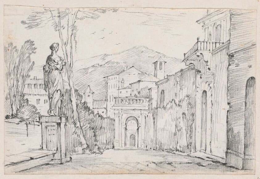 A Roman Street with Monte Cavo in the Distance — Joseph-Marie Vien