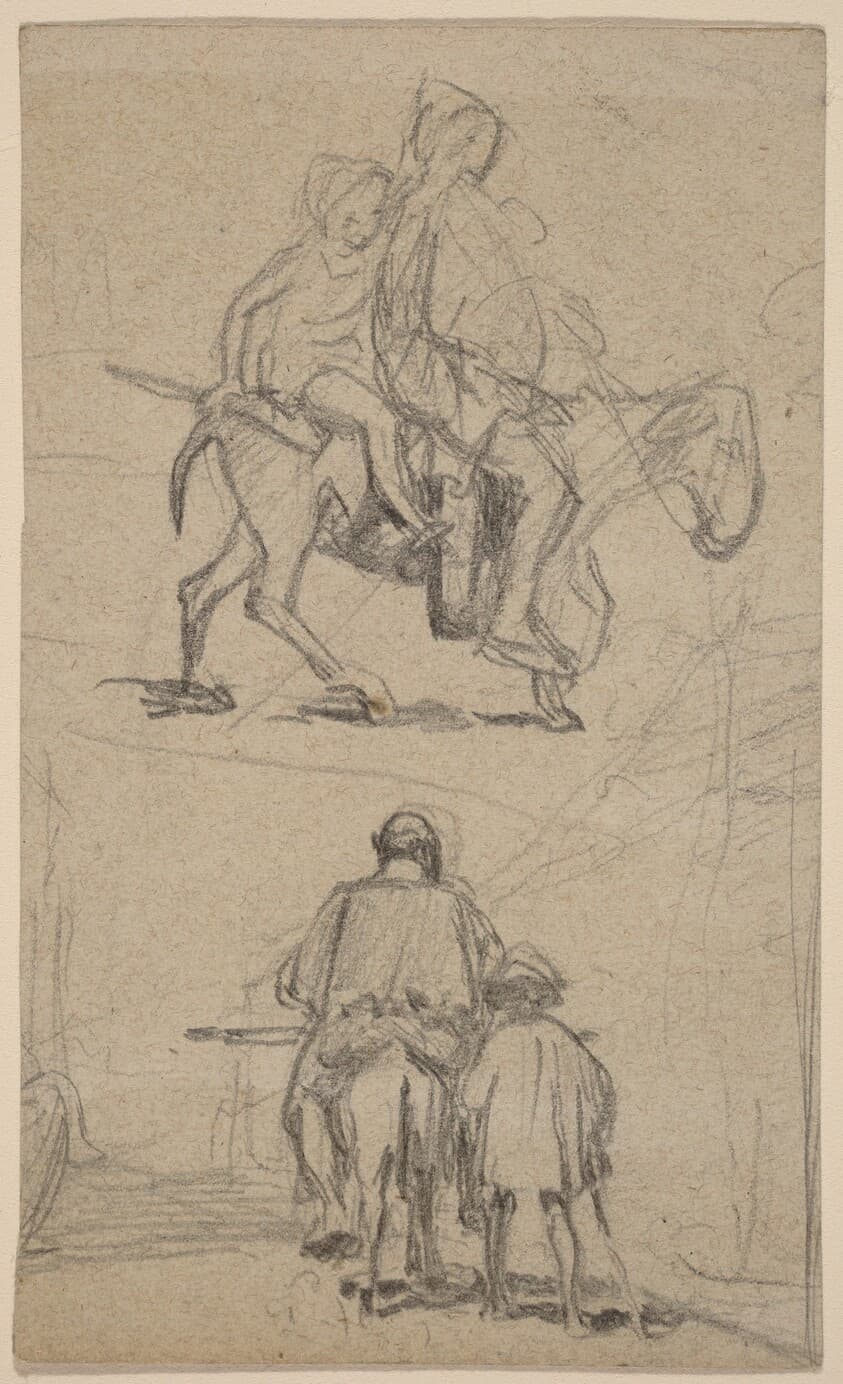 Father, Son, and Donkey — Elihu Vedder
