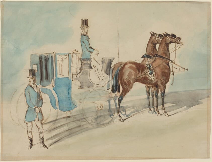 Carriage with Driver and Groom: Spring — Constantin Guys