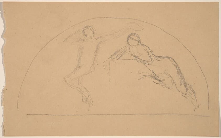 Study of Figures in a Lunette — Charles Sprague Pearce