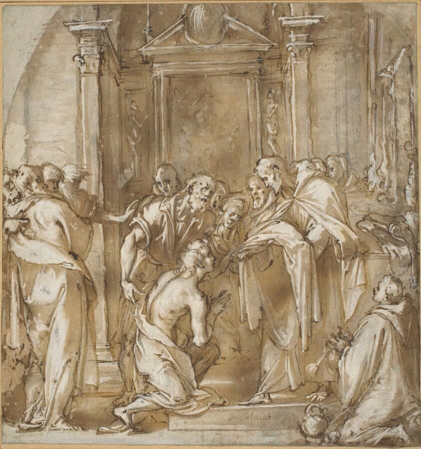 Saint Vincent Ferrer Taking His Vestments — Ludovico Cardi called Cigoli