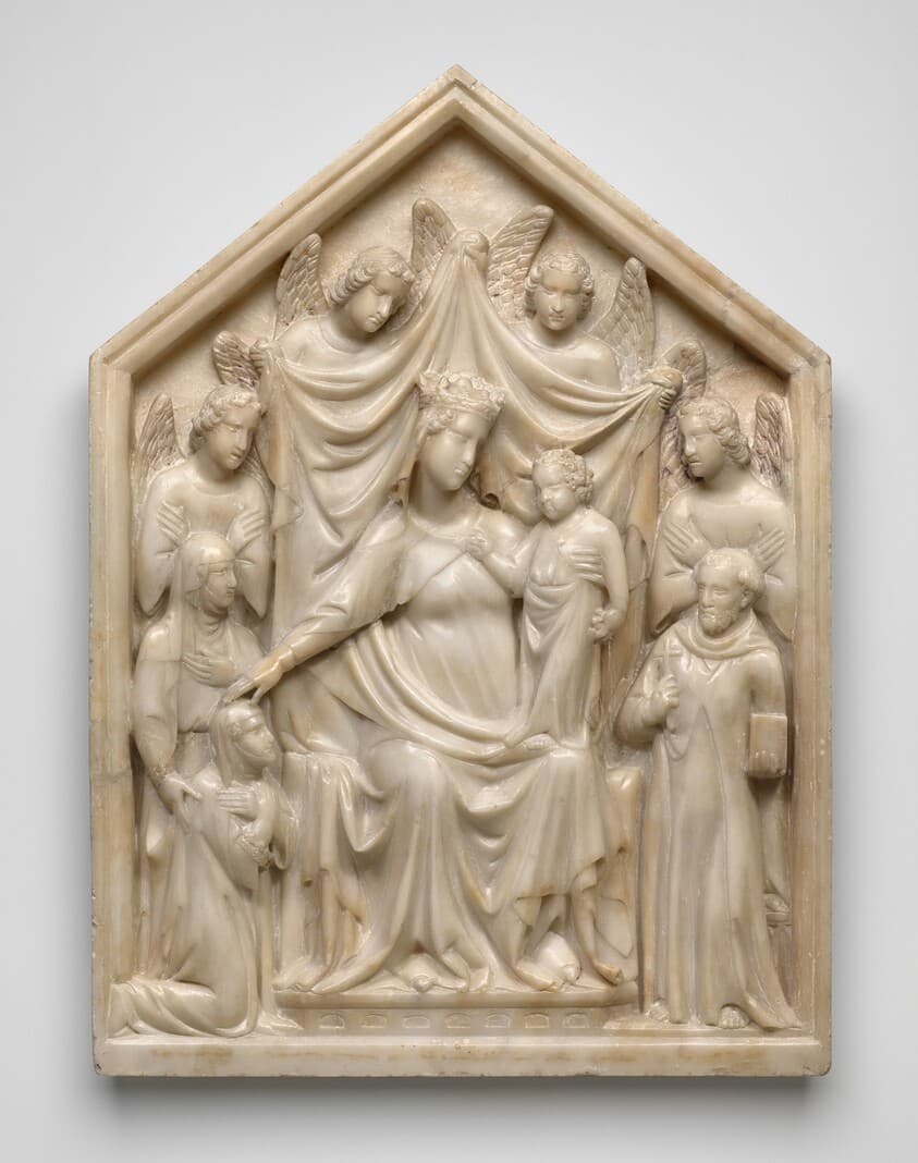 Madonna and Child with Queen Sancia, Saints, and Angels — Tino di Camaino