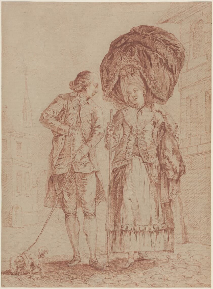 A Cleric Accompanying a Lady on Her Morning Walk — Pierre Thomas Le Clerc