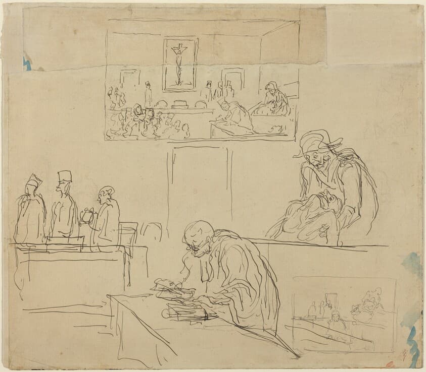 Scene of the Tribunal (The Verdict) — Honoré Daumier