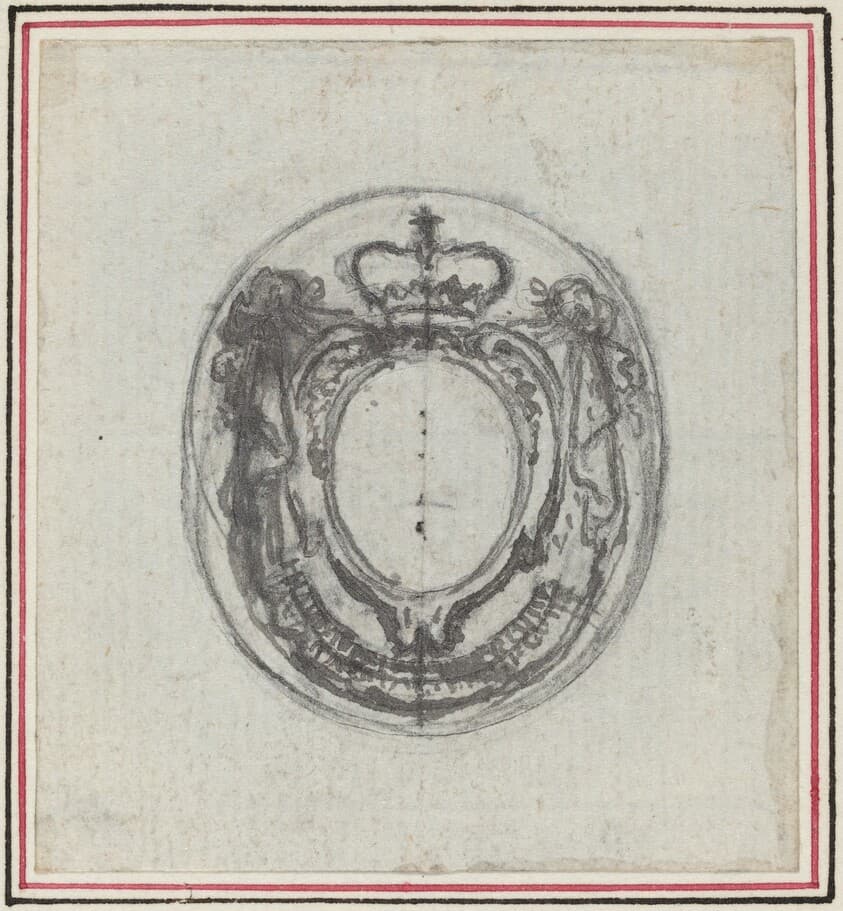 Armorial Cartouche with Crown and Swags — Hubert François Gravelot
