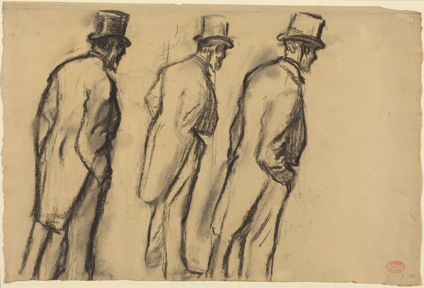 Three Studies of Ludovic Halévy Standing — Edgar Degas
