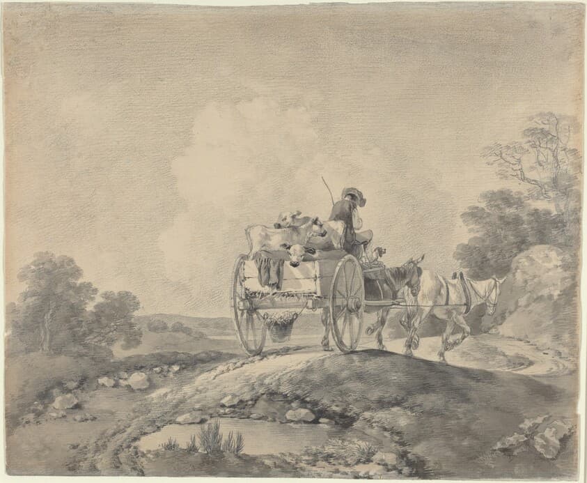 Drover with Calves in a Country Cart — Thomas Gainsborough