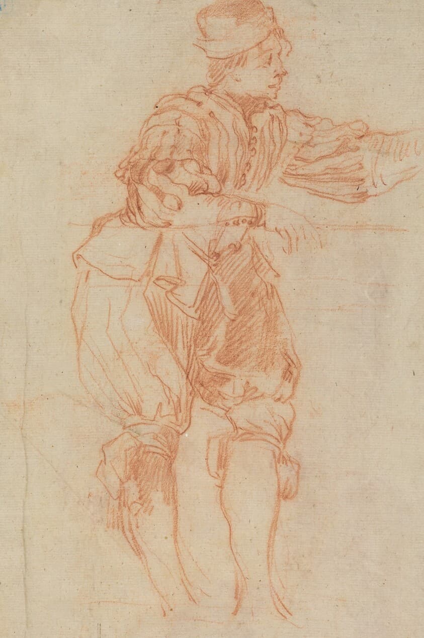 Man Leaning on a Rail [verso] — Matteo Rosselli