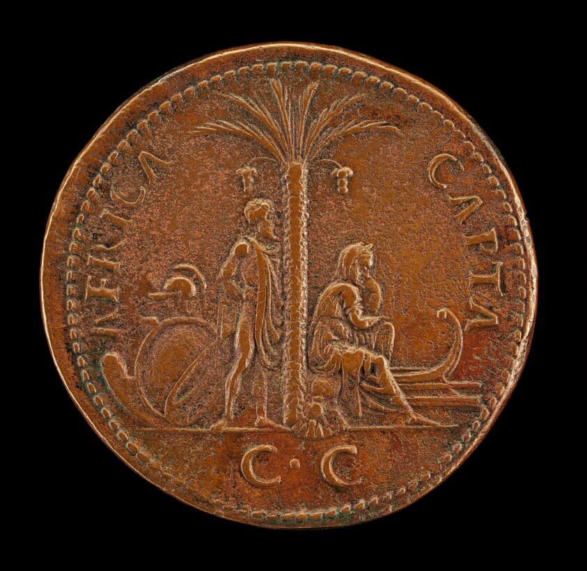 Standing Captive and Africa Mourning [reverse] — Giovanni da Cavino