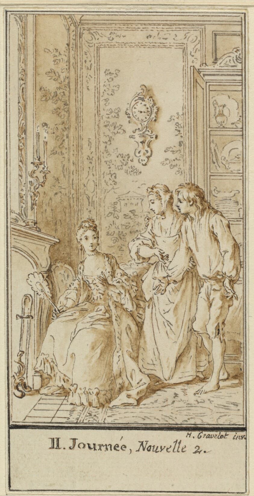 Second Day, Second Story: Rinaldo d'Asti and the Widow — Hubert François Gravelot