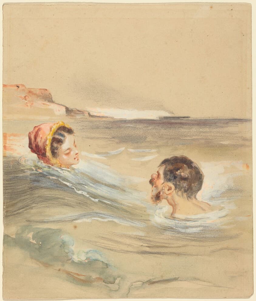 Male and Female Bathers — Alfred Grévin