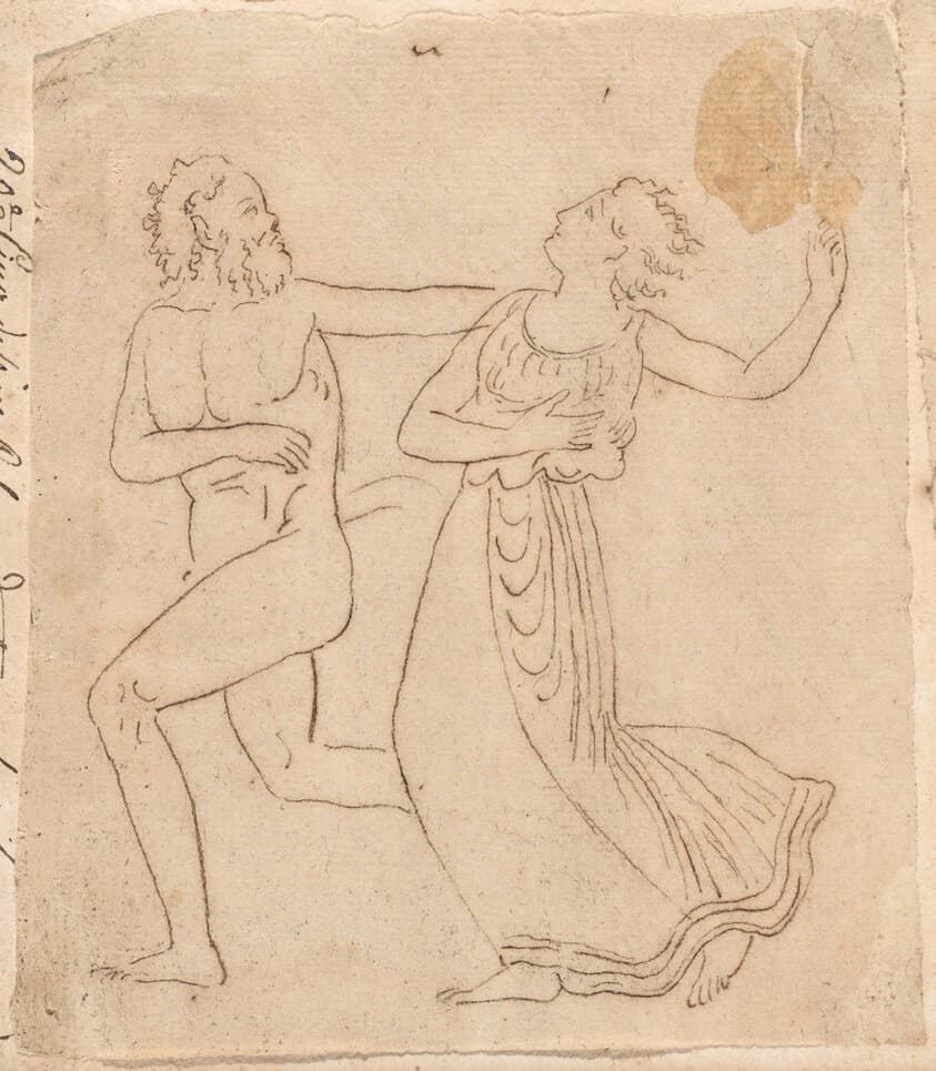 Satyr and Maenad, from Dance in Honor of Bacchus — Jacques-Louis David