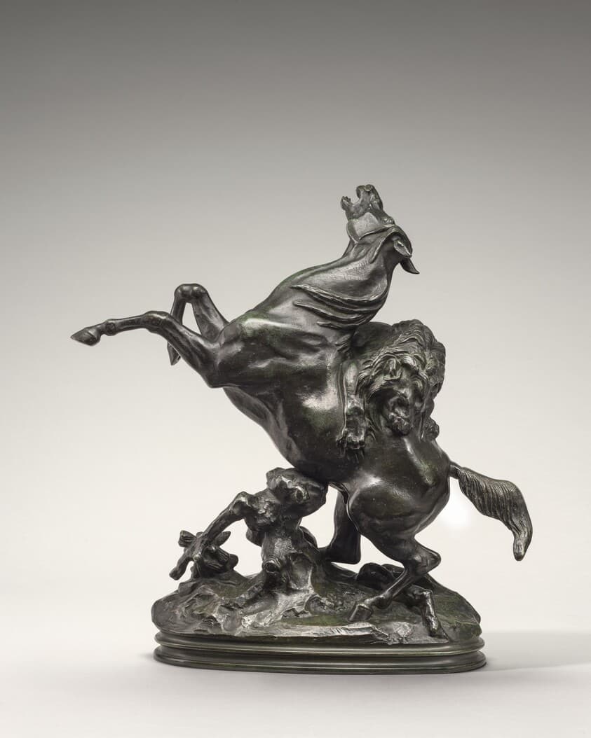 Horse Attacked by a Lion — Antoine-Louis Barye