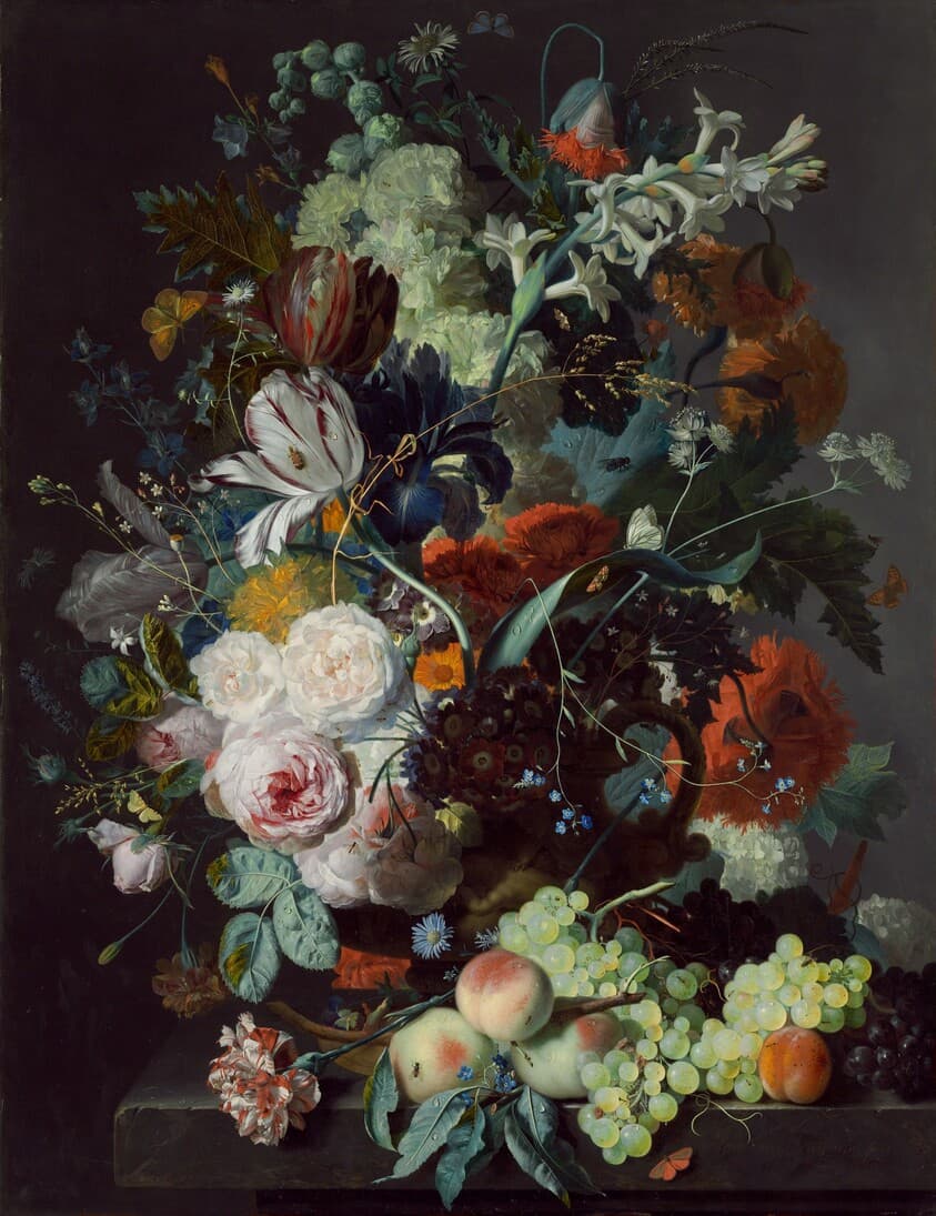 Still Life with Flowers and Fruit — Jan van Huysum