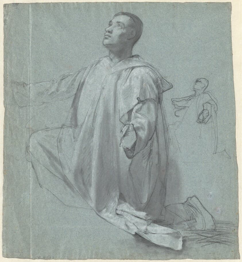 A Young Benedictine Monk Kneeling — Jean Leonard Lugardon