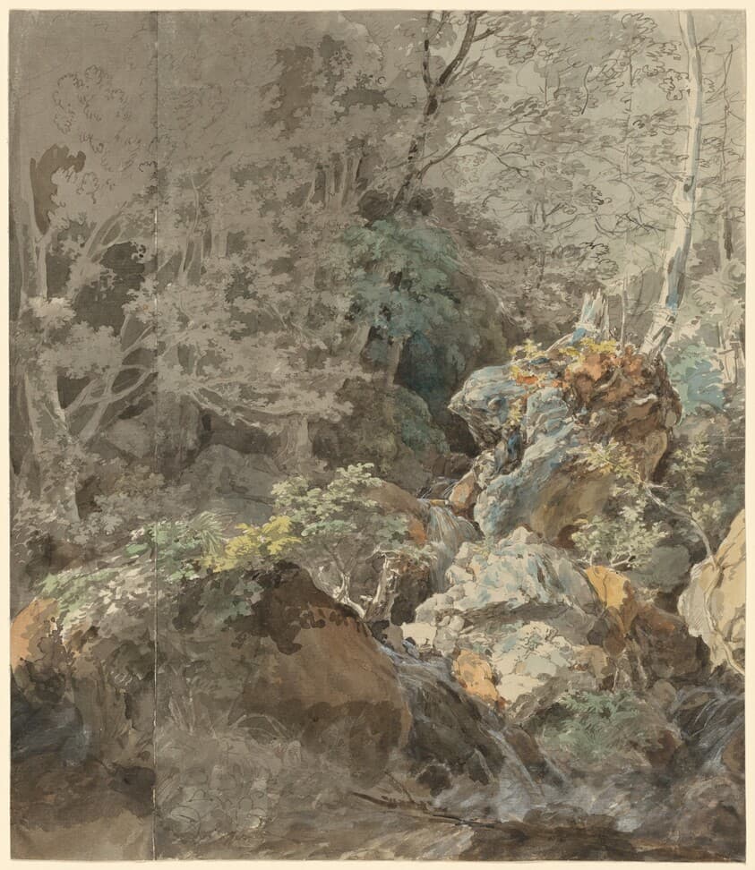 Waterfalls in a Mountain Forest — Johann Georg von Dillis