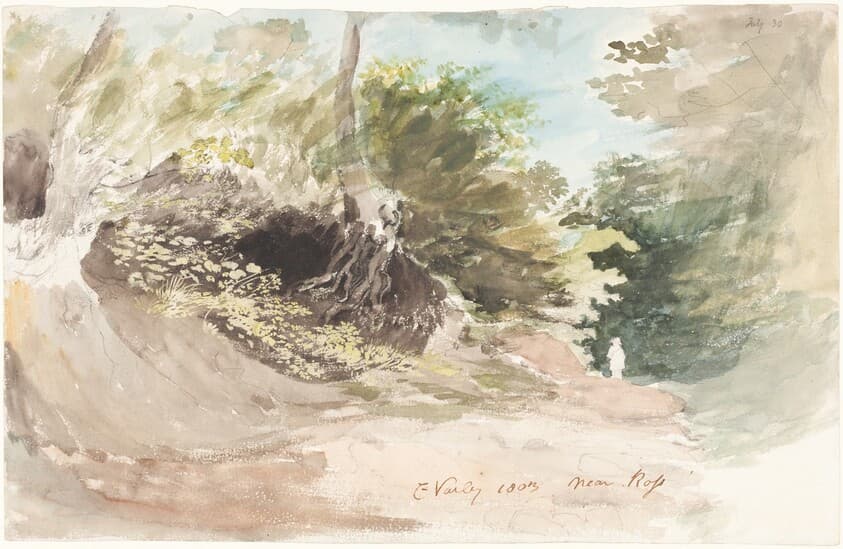 A Wooded Lane near Ross — Cornelius Varley