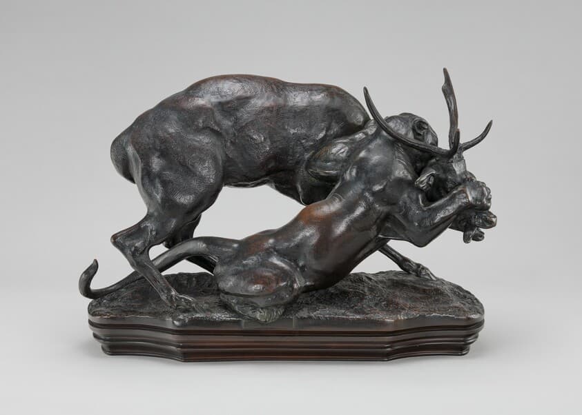 Panther Seizing a Stag — Antoine-Louis Barye