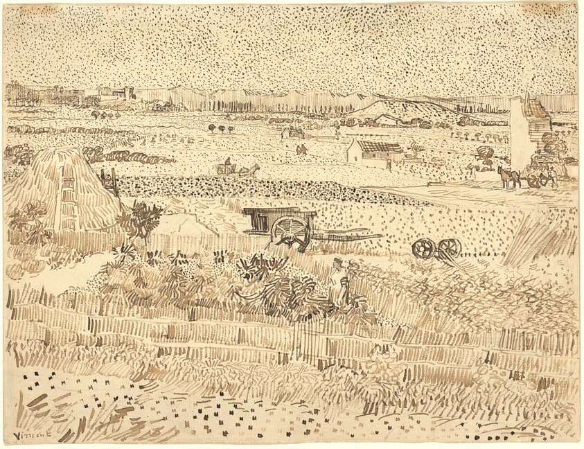 Harvest--The Plain of La Crau — Vincent van Gogh