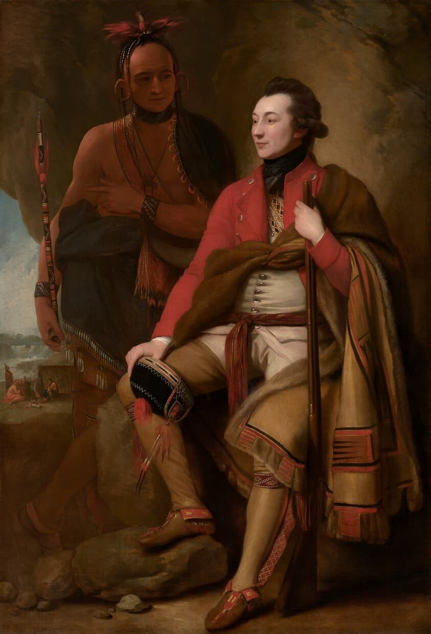 Colonel Guy Johnson and Karonghyontye (Captain David Hill) — Benjamin West