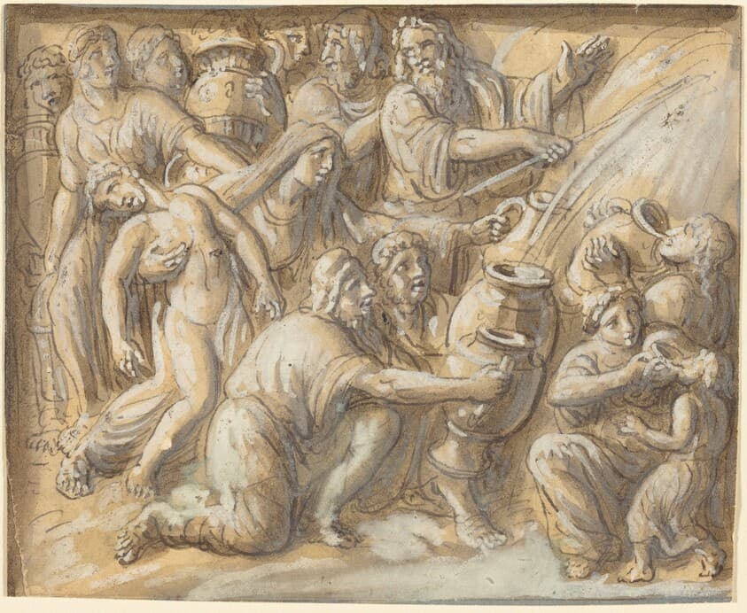 Moses Drawing Water From the Rock — Luigi Ademollo