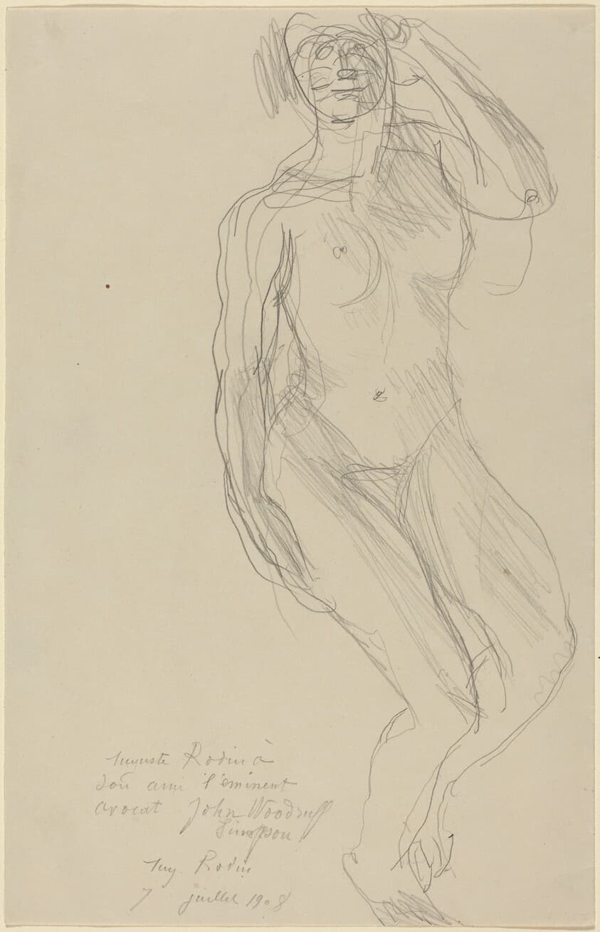 Seated Female Nude Looking Forward — Auguste Rodin