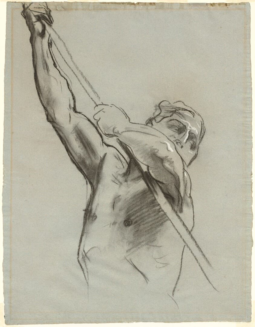 Male Torso with Pole — John Singer Sargent