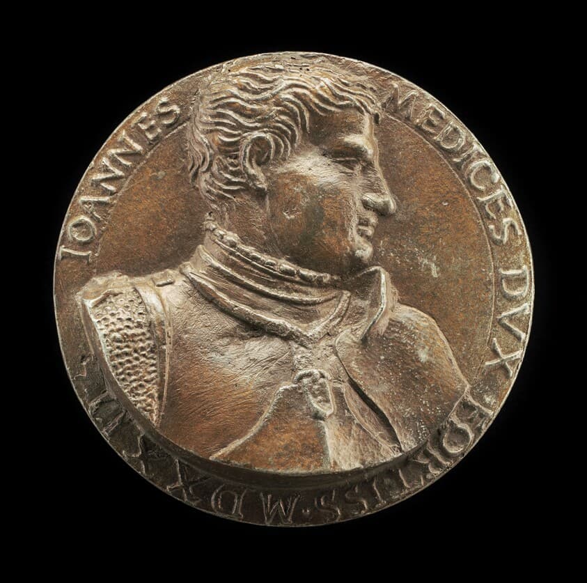 Giovanni de' Medici delle Bande Nere, 1498-1526, Celebrated Condottiere and Father of Cosimo I [obverse] — Francesco da Sangallo