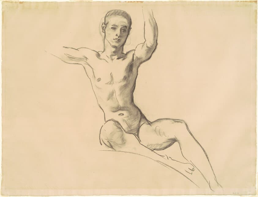 Study for Figure above "Music" — John Singer Sargent