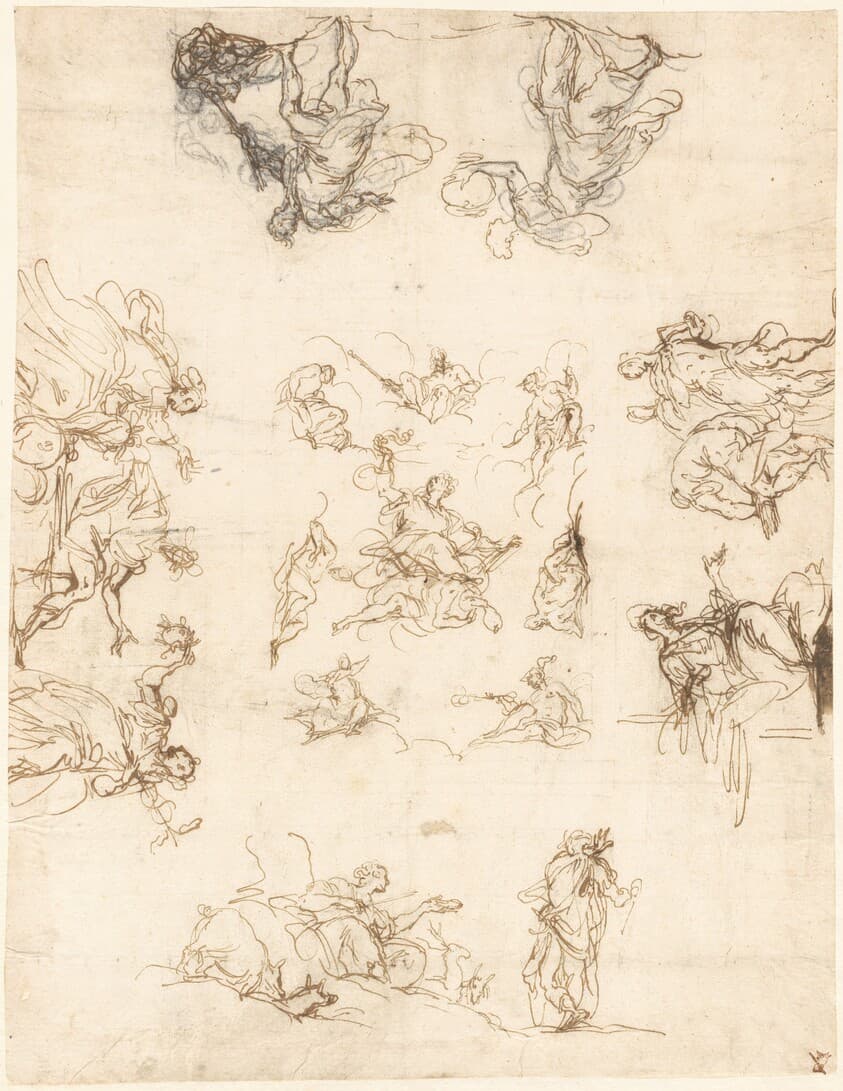A Compartmented Ceiling with Allegories and Myths — Alessandro Maganza