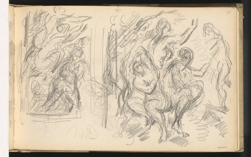 Two Studies for "The Judgement of Paris" or "The Amorous Shepherd" — Paul Cezanne