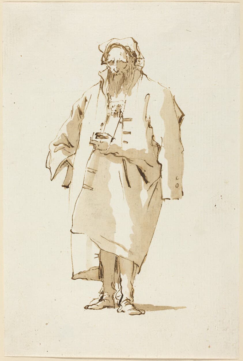 A Standing Oriental Wearing a Greatcoat — Giovanni Battista Tiepolo