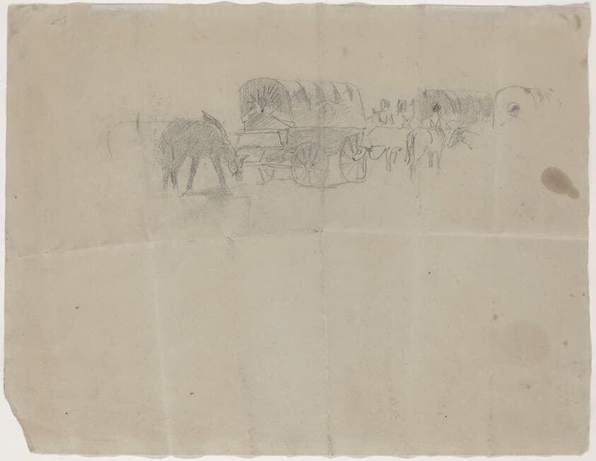 Supply Train and Mules [verso] — Winslow Homer