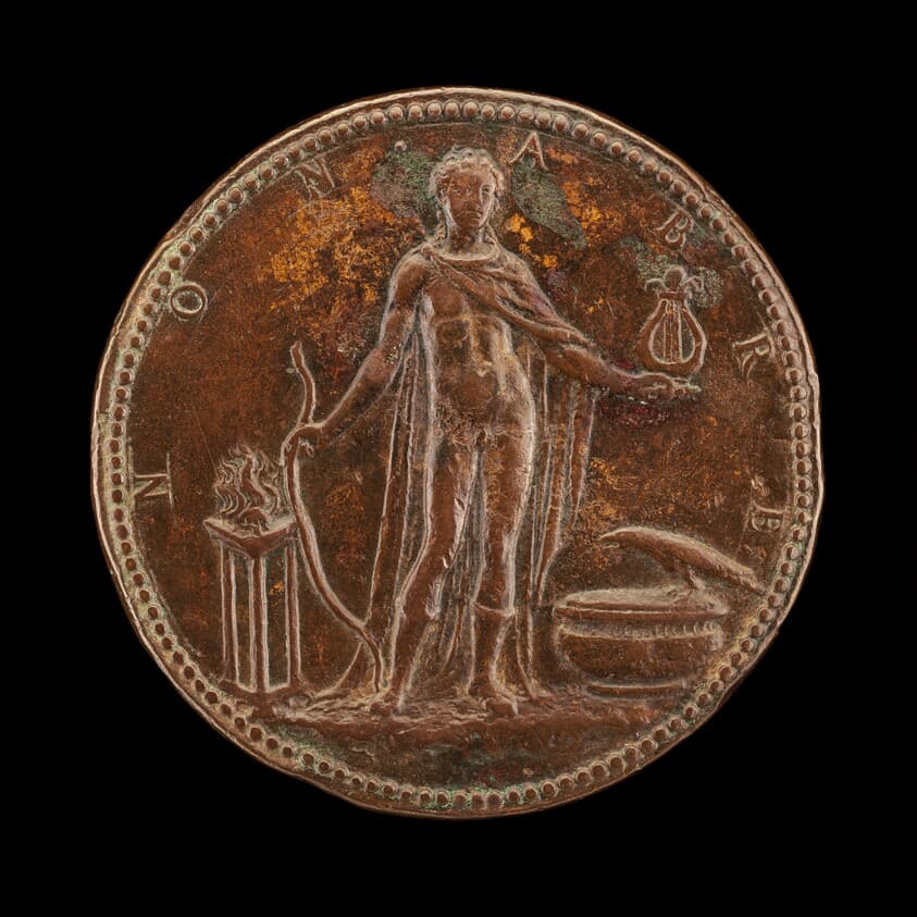 Apollo Holding a Bow and Lyre [reverse] — Jacopo Nizzola da Trezzo