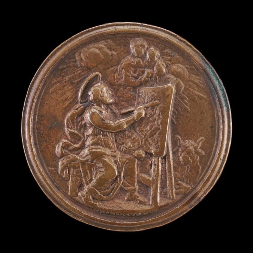 Saint Luke Painting the Virgin [reverse] — Ermenegildo Hamerani