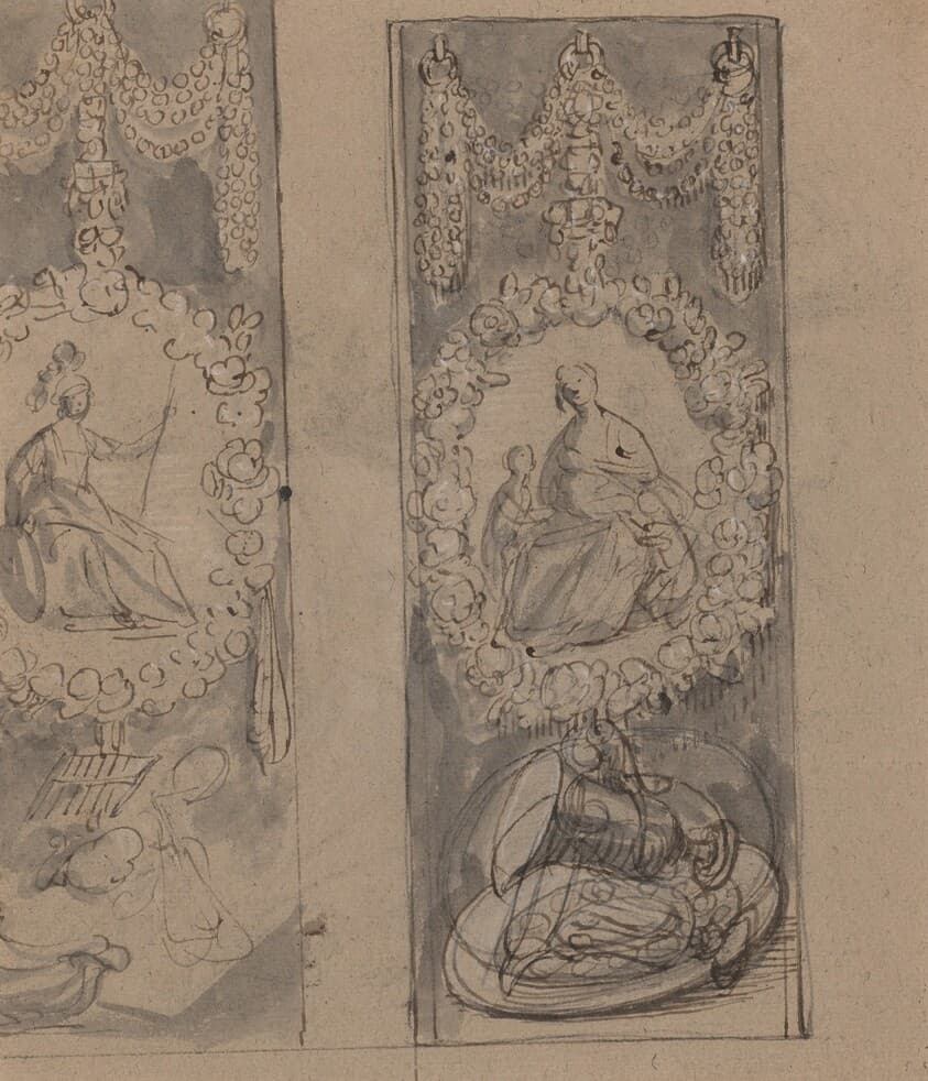 Decorative Motifs with Garlands (verso) — Gerrit van Honthorst