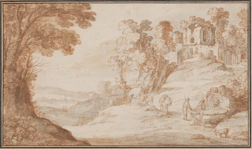 Classical Landscape with a Fountain — Paul Bril