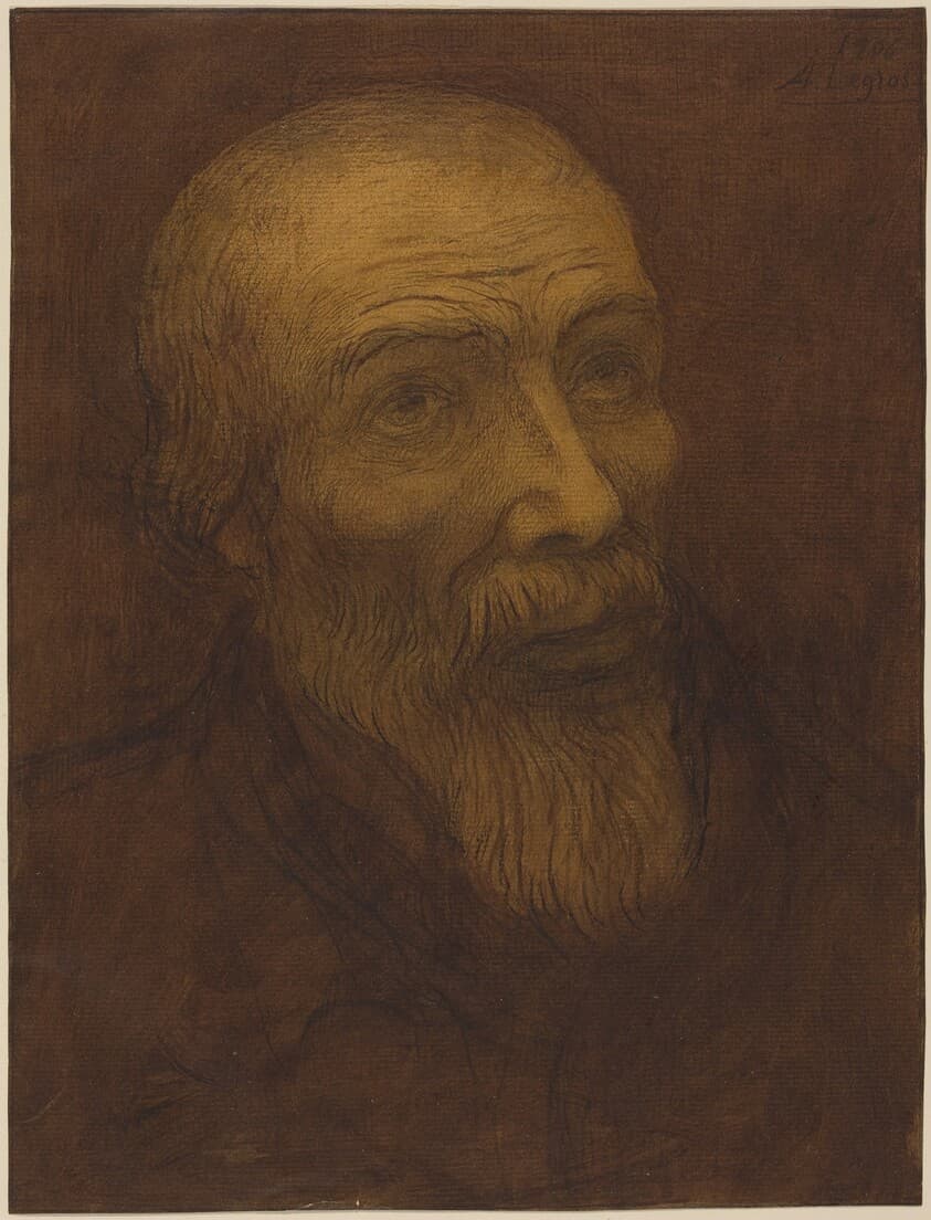 Head of a Bald Man with a Beard — Alphonse Legros