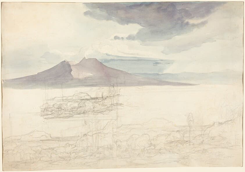 Panoramic Views of Vesuvius and Monte Pellegrino — Carl Rottmann